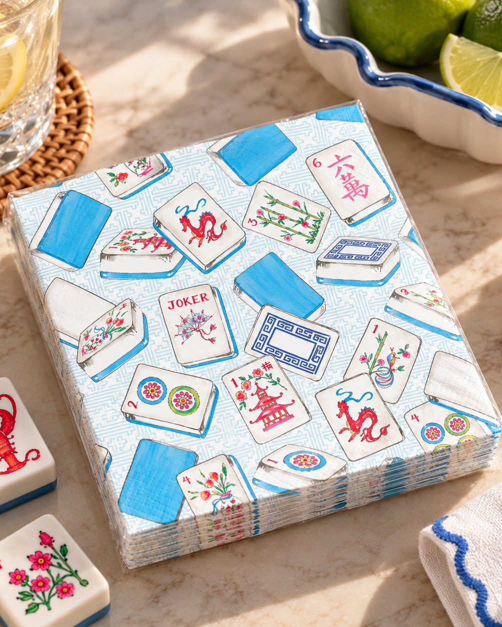 Mahjong Tile Cocktail Napkins