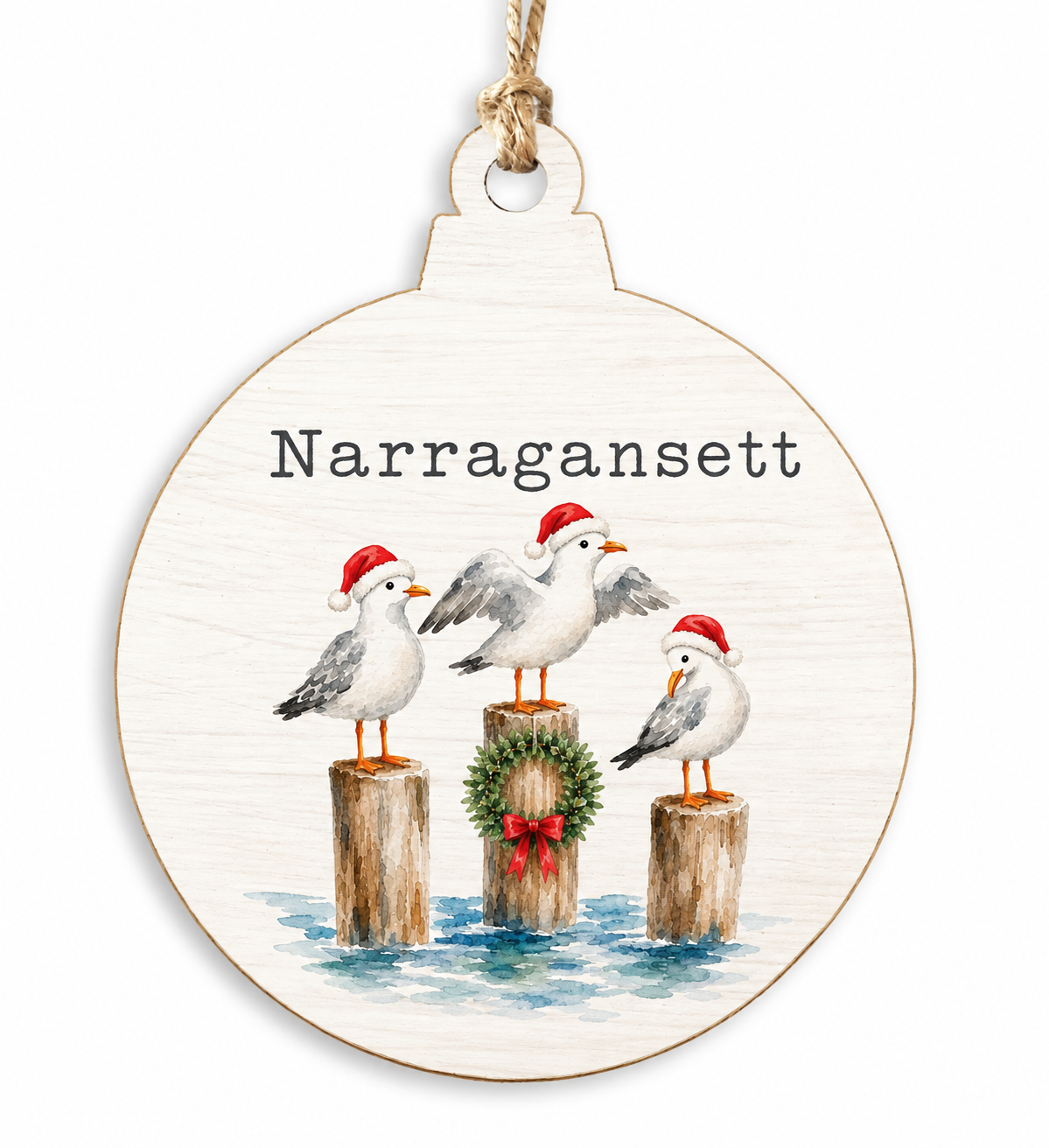 Santa Seagull Trio Ornament | Narragansett