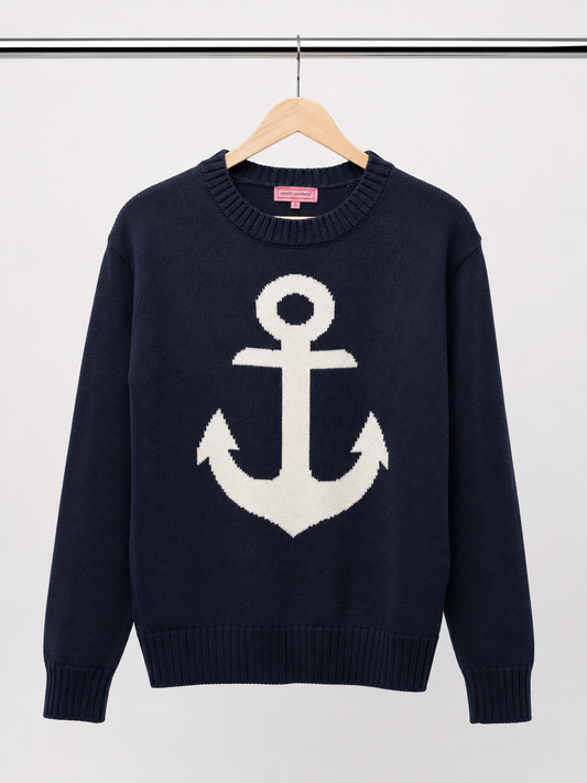 Navy Anchor Sweater