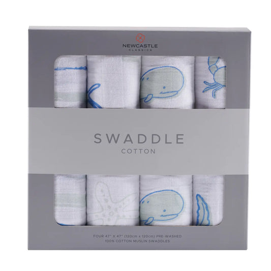 Ocean Friends Swaddle 4-pack