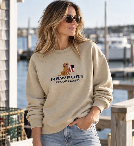 Newport Golden Flag Sweatshirt | Sand