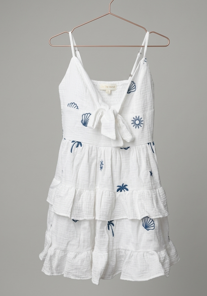 Ocean Blue Embroidered Dress