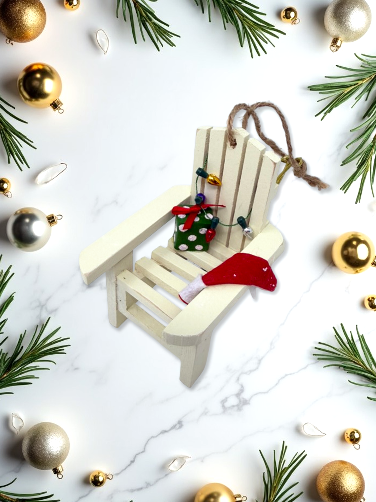 Coastal Christmas Adirondack Chair Ornament