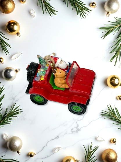 Santa & Reindeer Off-Road Ornament