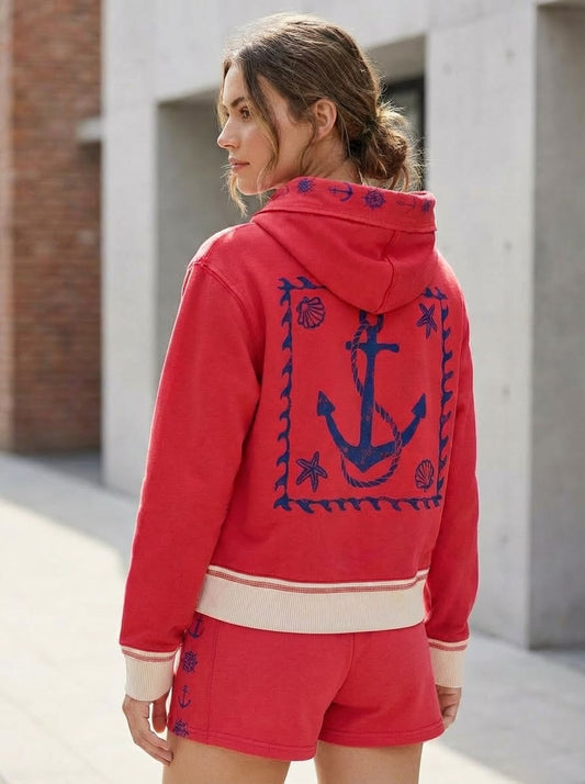 French Terry Nautical Hoodie