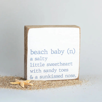 Beach Baby Wooden Block