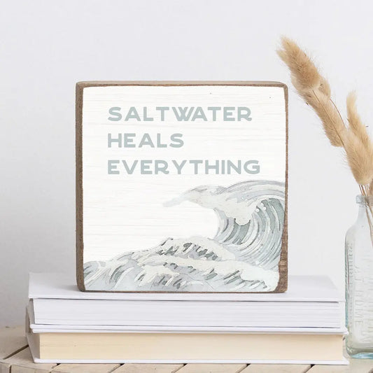 Salt Water Heals Wooden Block
