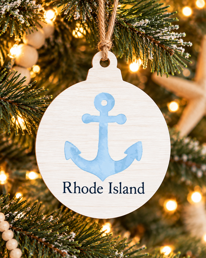 Rhode Island Anchor Ornament