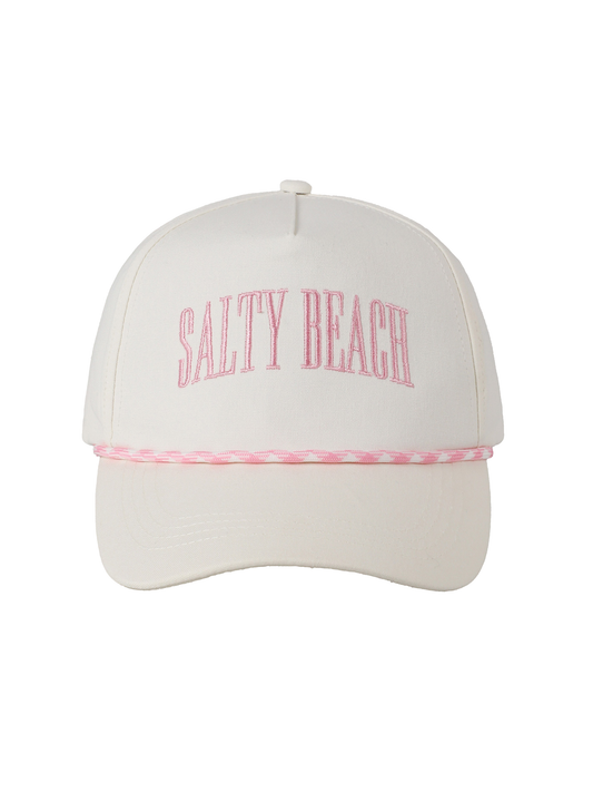 Salty Beach Embroidered Hat - Pink