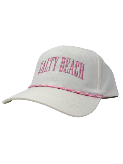 Salty Beach Embroidered Hat - Pink