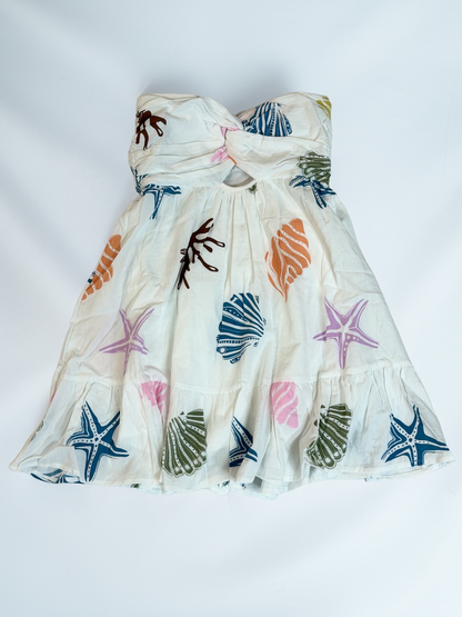 Coral Reef Strapless Mini Dress