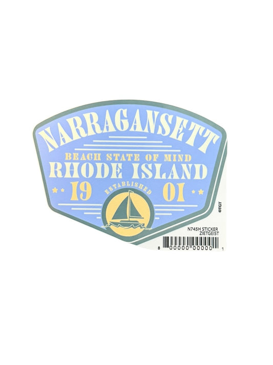 Narragansett Beach State of Mind Sticker