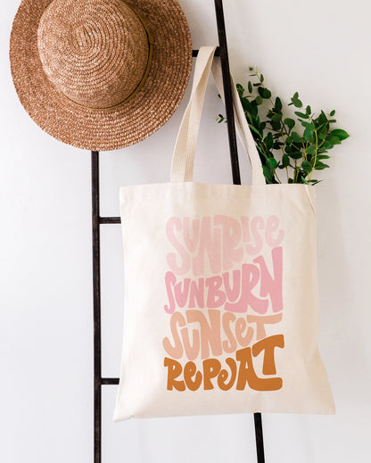 Sunrise Sunburn Sunset Repeat Tote Bag