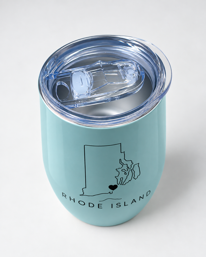 Rhody Love Wine Tumbler | Aqua