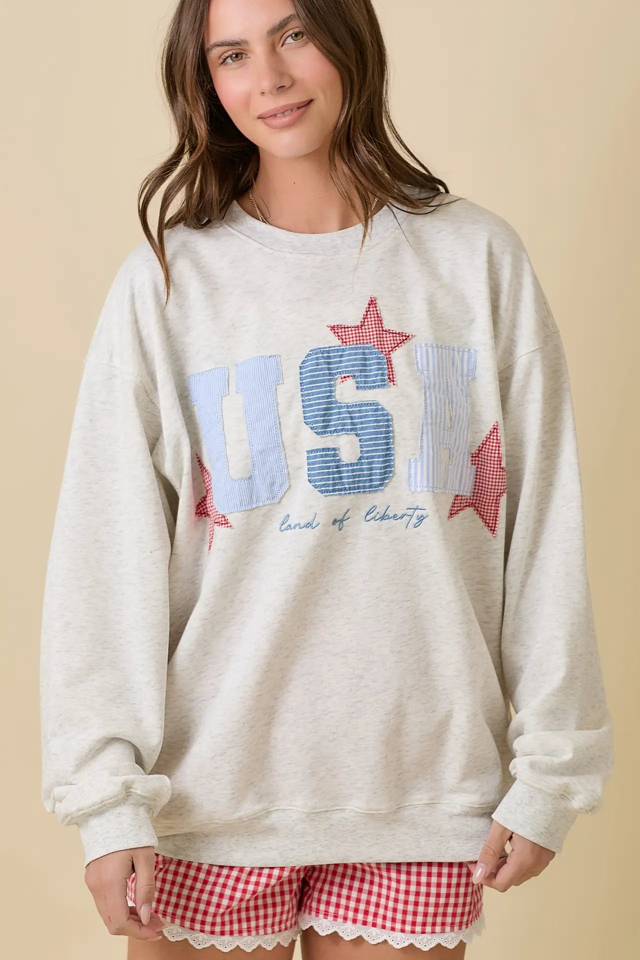 Oversized USA Patchwork Top