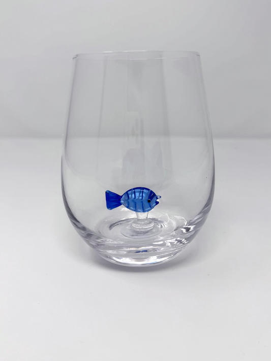 Seaside Fish Wine Glass