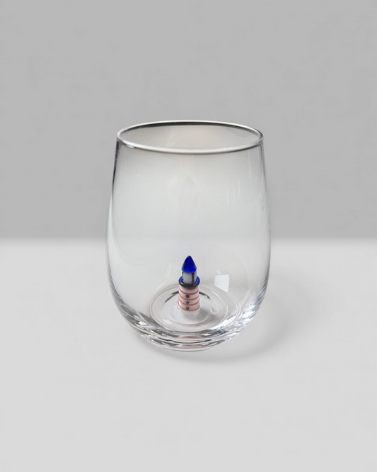 Seaside Lighthouse Wine Glass