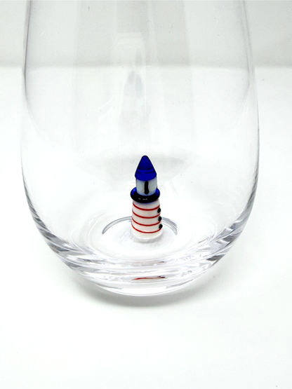 Seaside Lighthouse Wine Glass