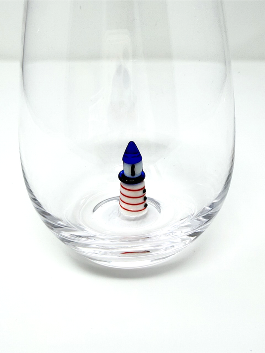 Seaside Lighthouse Wine Glass