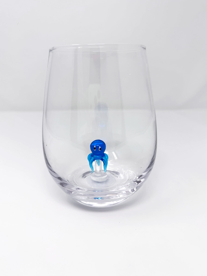 Seaside Octopus Wine Glass
