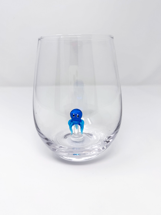 Seaside Octopus Wine Glass