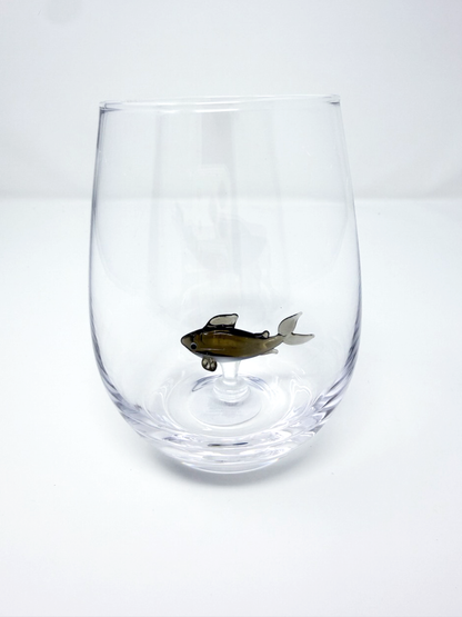 Seaside Shark Wine Glass