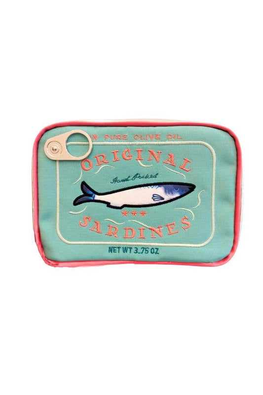 Sardine's Tin Can Cosmetic Bag: Aqua/Coral