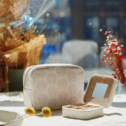Scallop Shell Travel Jewelry Case