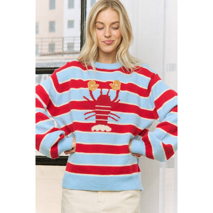 Stripe Lobster Mitten Sweater