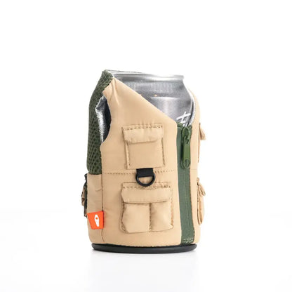 Insulated Can Cooler - The Adventurer - Tan & Olive Green