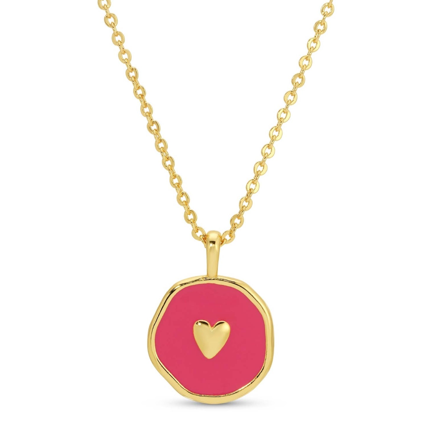 Tiny Heart Necklace: Bright Pink