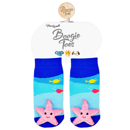 Starfish Boogie Toes - Baby Rattle Socks: 6-12M