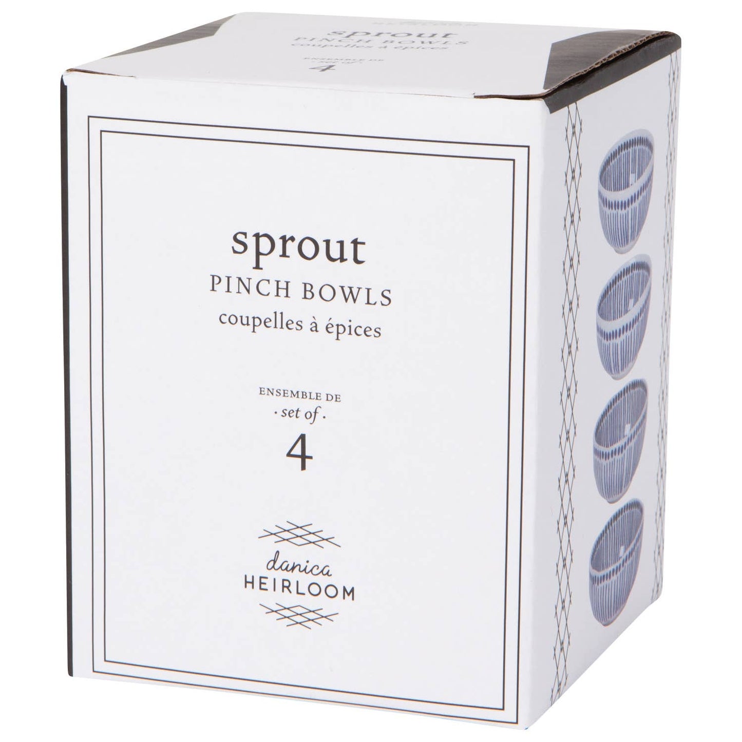 Sprout Stamped Pinch Bowls Set of 4