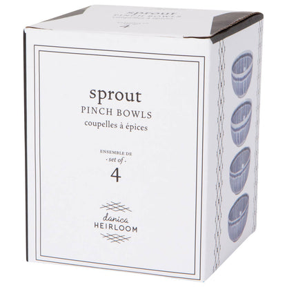 Sprout Stamped Pinch Bowls Set of 4