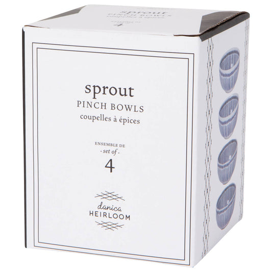 Sprout Stamped Pinch Bowls Set of 4