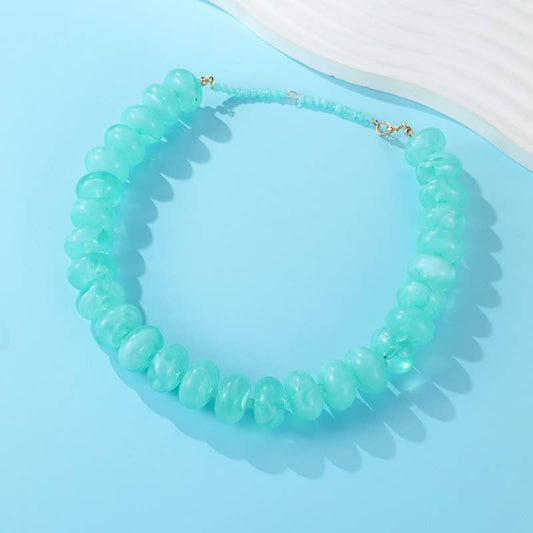 Chunky Beaded Statement Necklace | Mint