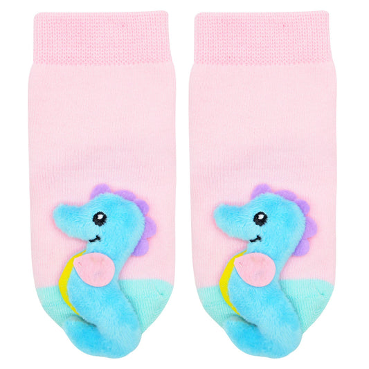 Seahorse Boogie Toes Rattle Socks: 6-12M