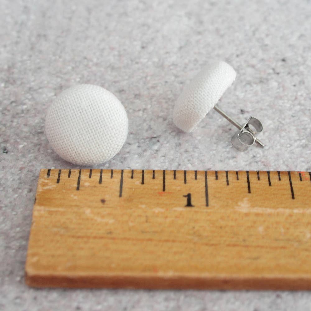 Sailboat Fabric Button Earrings