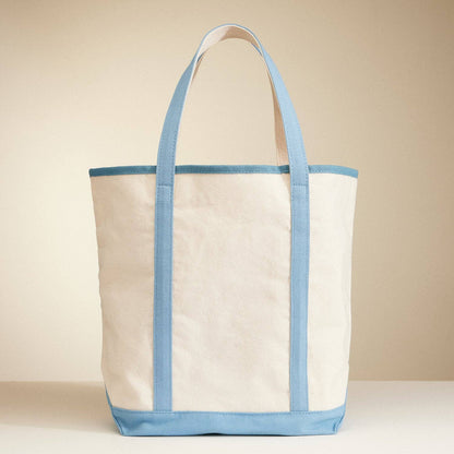 Large Nautical Print Canvas Tote | Beach Carry Bag: Light Blue / One / 5DG78009