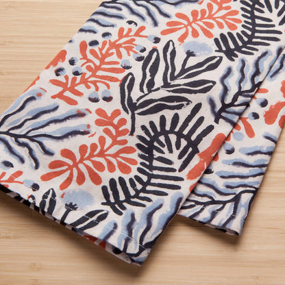 Entwine Cotton Block Printed Dishtowel