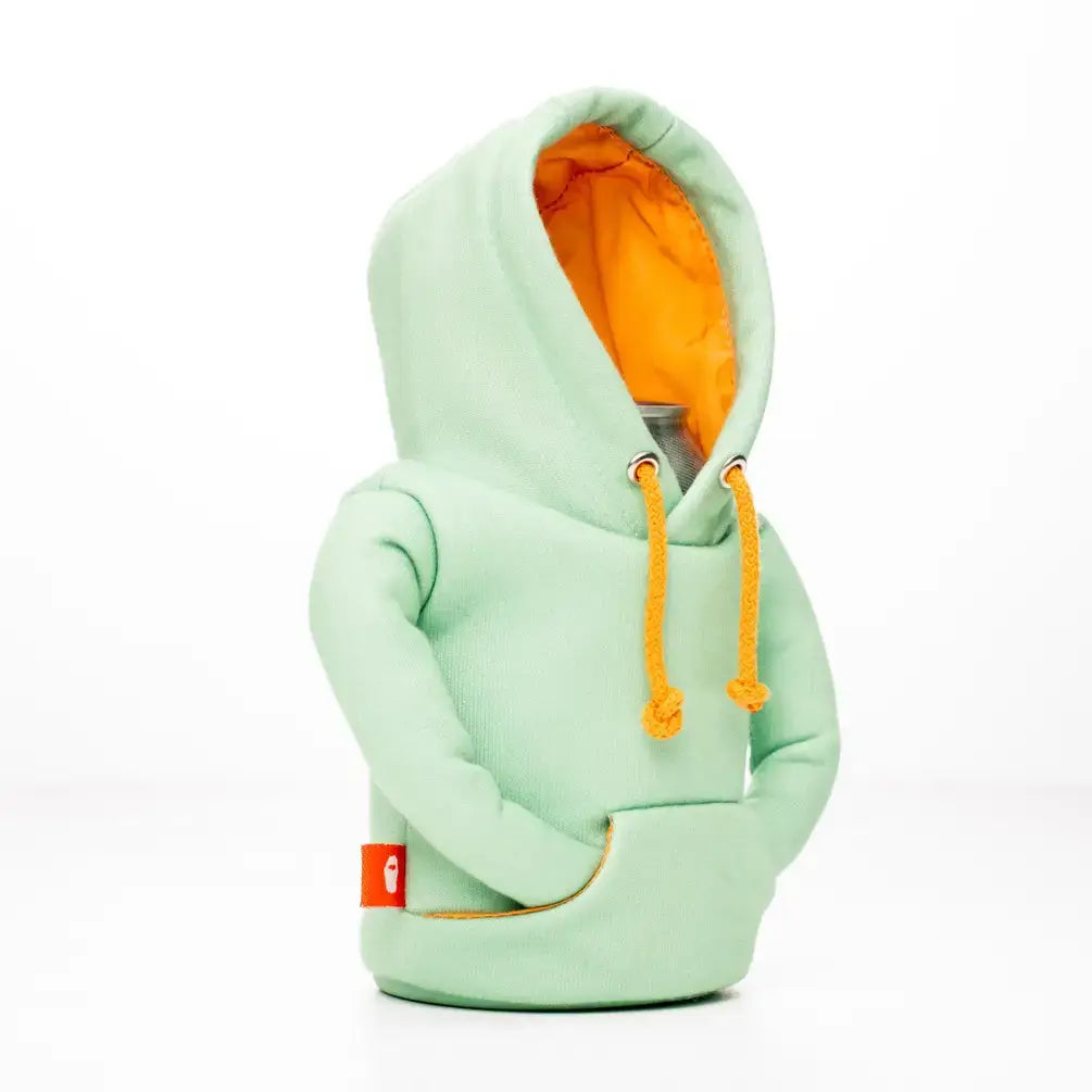 Insulated Beverage Cooler - The Hoodie - Seafoam & Apricot