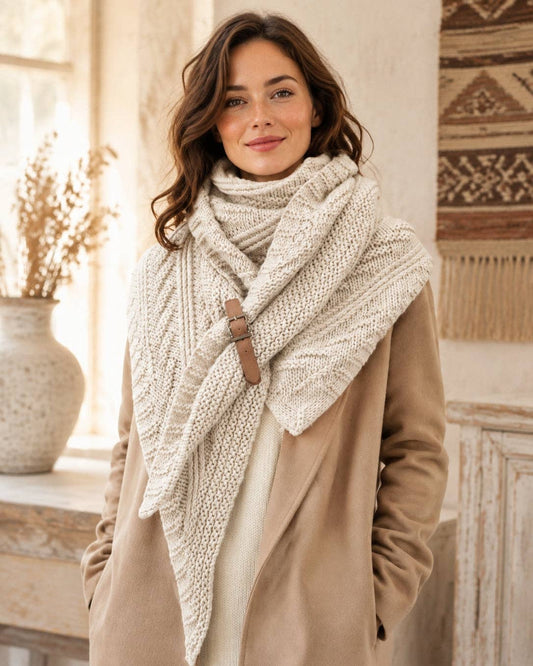 Handcrafted Buckle Triangular Shawl
