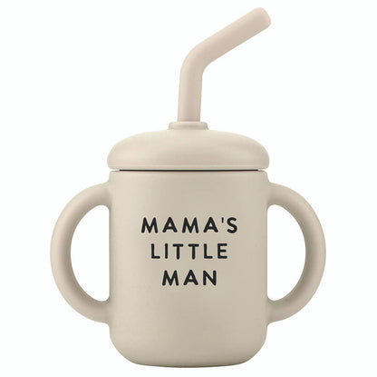 Mama and Little Man Wine Glass and Sippy Cup Set