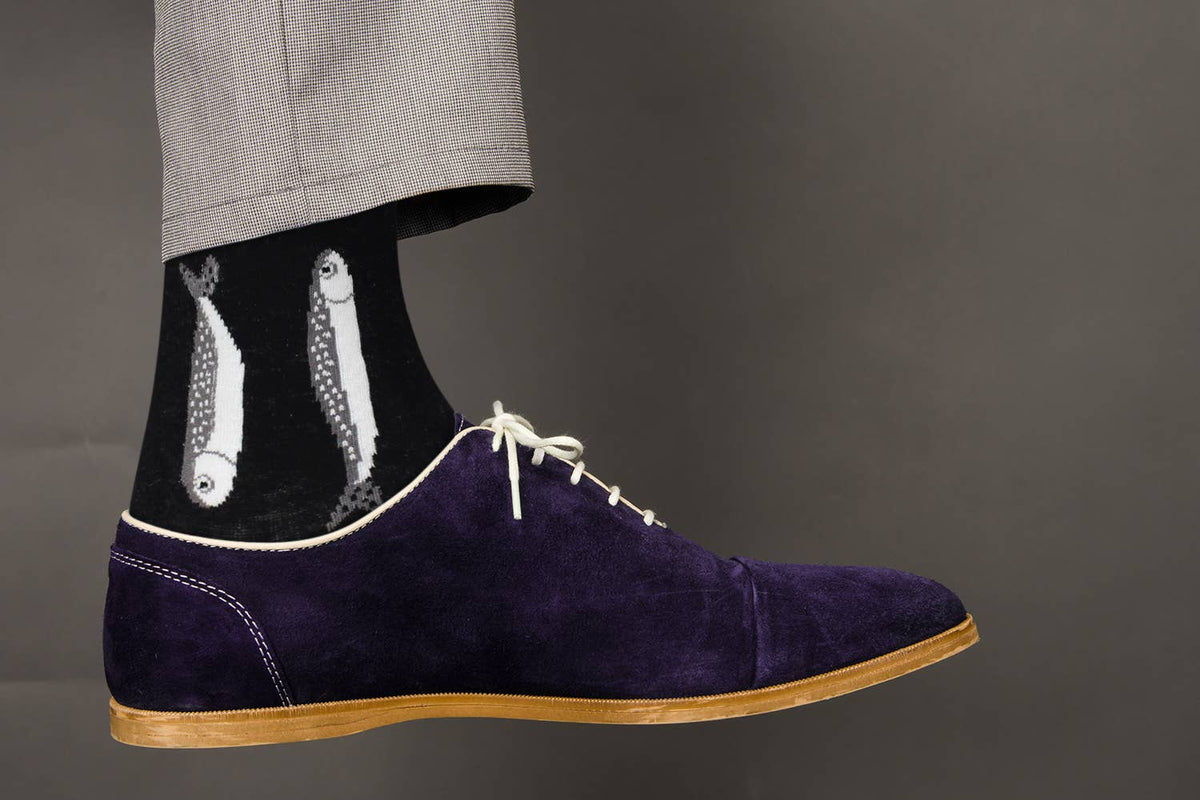 Saucisson Socks Sick Socks - Sardine - Seafood Dress Casual Socks – Gansett Outfitters