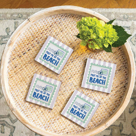 Meet Me At The Beach Stamp Coaster Set