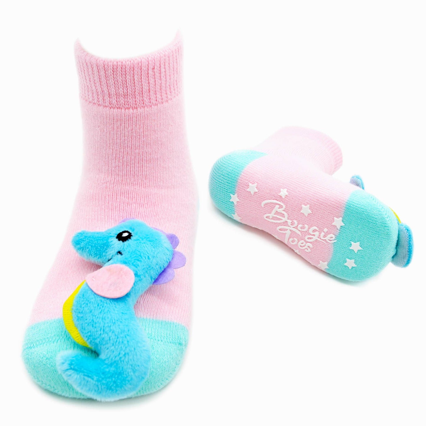 Seahorse Boogie Toes Rattle Socks: 6-12M
