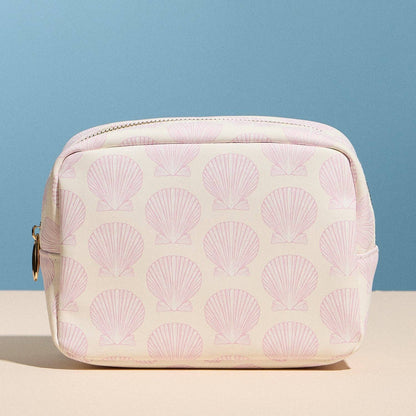 Seashell Print Cosmetic Pouch | Pink