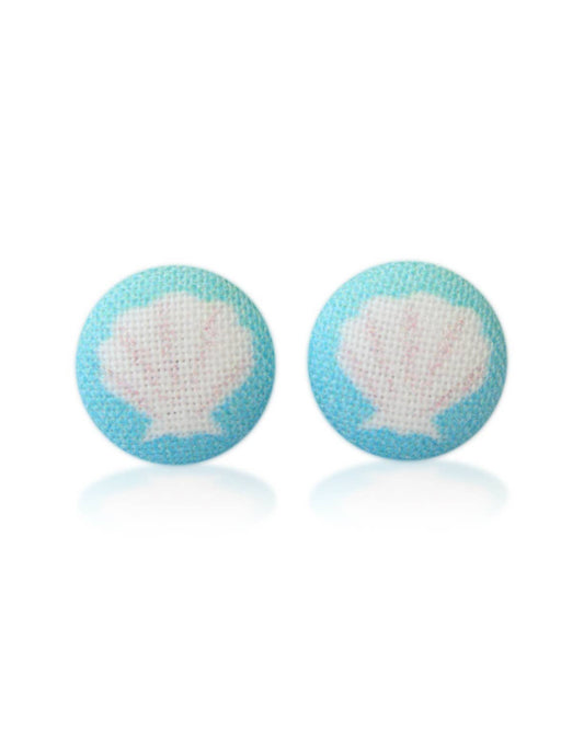 Seashell Fabric Button Earrings